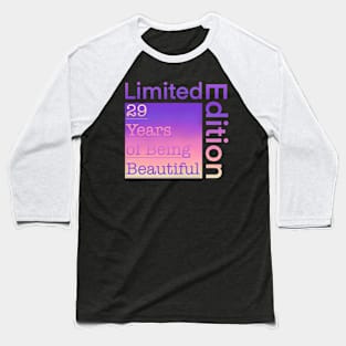 29 Year Old Gift Gradient Limited Edition 29th Retro Birthday Baseball T-Shirt